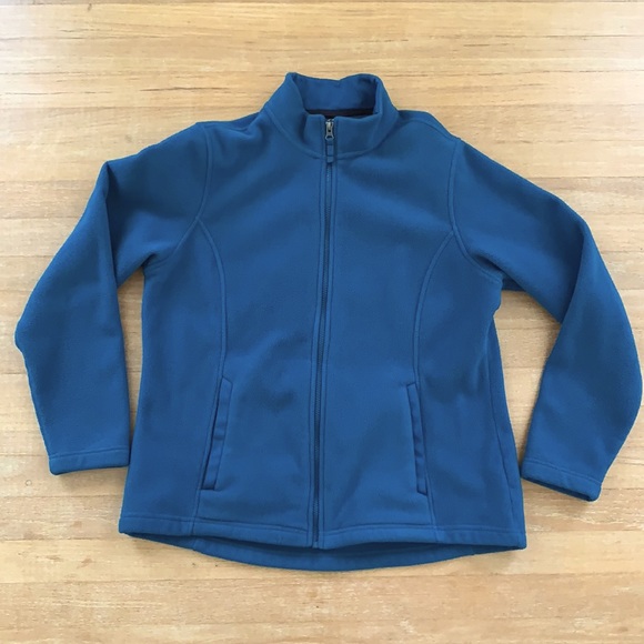 Lands’ End Teal Color Fleece Fall Facket Zipper- Like New - Ladies Large 14-16 - Picture 14 of 15
